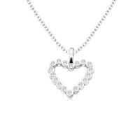 Shining Heart Silver Necklace SPE-5772